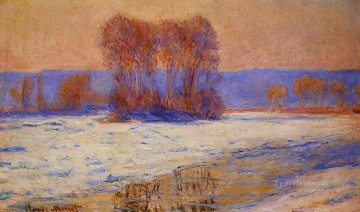 クロード・モネ Painting - 冬のベネクールのセーヌ川 クロード・モネ